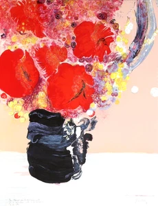 Ramo de primavera de Marc Marcestel, impresión de obra de arte litográfica grande firmada - Imagen 1 de 3