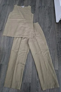 EUC Nine & Company Linen/Rayon Blend Top And Matching Pant Size 8 - Picture 1 of 9