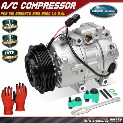 A/C Compressor with VS18E Style & 6-Groove Pulley for Kia Sorento 2019 2020 2.4L - Image 1 of 4