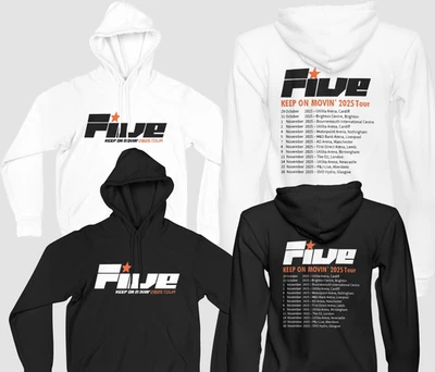 Five Hoodie Keep On Movin Tour Concert 2025 Reunion Unisex Hooded Jumper Tops Uk - Image 1 of 4