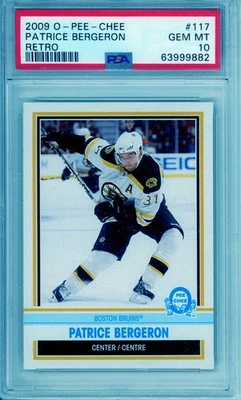 2009 O-Pee-Chee OPC  Patrice Bergeron Retro #117 PSA 10 Pop 2 - Image 1 of 2
