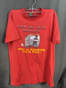 Vintage 80s "Keep the South Beautiful Put A Yankee On A Bus" Red T-Shirt M - Picture 1 of 6