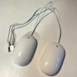 2x Apple A1152 USB Wired Mighty Mouse – Used (Fully Working Very Good Condition) - Afbeelding 1 van 4