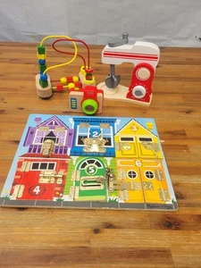 Melissa & Doug Wooden Toys Mix: Latches Board, Mixer and Wooden Camera - Picture 1 of 5