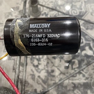 Mallory Capacitor 176-216MFD 320Vac 50/60Hz 235-8324-02 - Picture 1 of 6