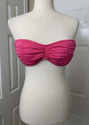 Tommy Bahama Womens Bandeau Bikini Top Halter Size Medium Pink Padded - Image 1 of 4
