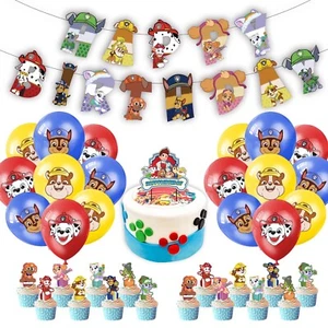 PAW Patrol Happy Birthday Banner Cake Toppers Balloons Birthday Party Decors Set - Picture 1 of 7