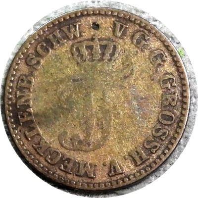 elf Germany Grand Duchy of Mecklenburg-Schwerin 1/48 Thaler 1861 A  Billon - Image 1 of 2