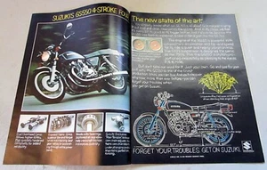 Suzuki GS-650 1977 motocicletas original anuncio impreso en color de 2 páginas - Imagen 1 de 1