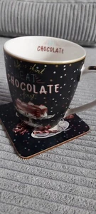 Geschenkset Tasse mit Löffel und Untersetzer neu nie benutzt Chocolate - Bild 1 von 3