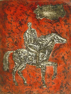 Ferdynand Szypuła (Polen) / Radierung, handsigniert / Der einsame Reiter / 1967 - Bild 1 von 13