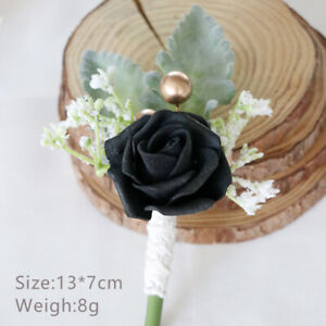 Groom Boutonniere Men Wedding Witness Marriage Accessories Pins Corsage Classic