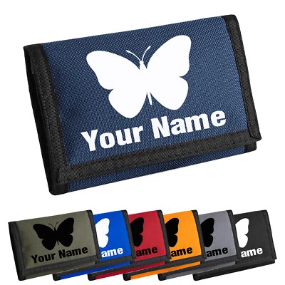 Childs Wallet Personalised Butterfly Wallet Girls Boys Wallet Purse Card Coin - Image 1 of 4