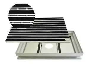 Eingangsmatte Gummi Profil inklusive Alu Bodenwanne mit Ablauf, Schuhabstreifer - Bild 1 von 10