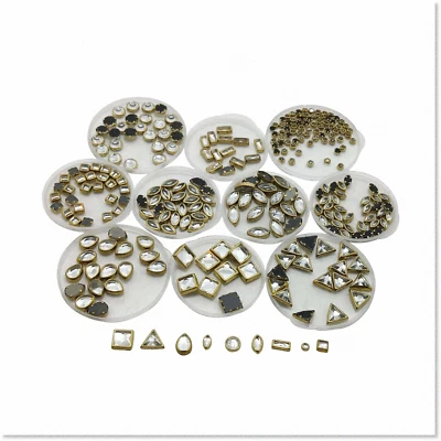 250+ PCs Premium Metal Embellishments Set - Mixed Shapes & Sizes Flat Back Kunda - Image 1 of 4