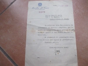 1950 AUTOGRAFO senatore SILVIO GAVA Ministero del Tesoro Sottosegretario Stato - Foto 1 di 3