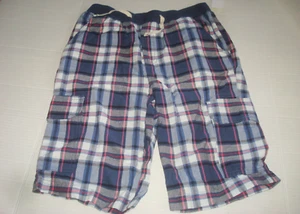 Pantalones cortos cargo a cuadros azules para niños talla 14/16 estilo simple nuevos - Imagen 1 de 1