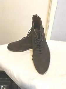 H BY HUDSON Para Hombre SHA03 Cuero Gamuza Marrón con Cordones Botas Gruesas £99 - Imagen 1 de 7