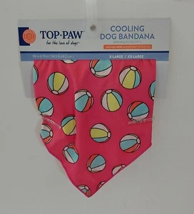 Top Paw Cooling Bandana per Cani XL - XXL Rosa Beach Ball Design NUOVO - Foto 1 di 9