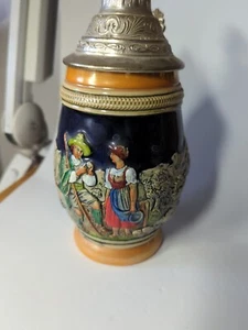 Large Vintage Original Thewalt German Ceramic Lidded Beer Stein, - Picture 1 of 9