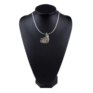 Cat ts307 pewter 3D Platinum Plated Necklace Handmade 18 INCH - Picture 1 of 1