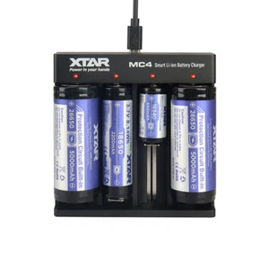 Caricabatteria Xtar MC4 Li-ION 18650 4 alloggiamenti con alimentatore per eleaf istick pico - Foto 1 di 4