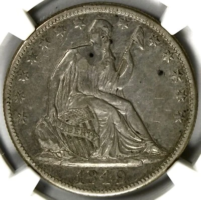 🦅😍🇺🇸😎🌚🪨NGC XF45 1849 O SEATED LIBERTY HALF DOLLAR - Image 1 of 3