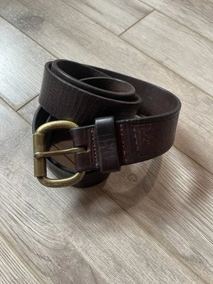 Cinturón de cuero marrón Y2K Fuel by Fossil años 2000 vintage latón pátina grunge 38 Foto 1 de 4