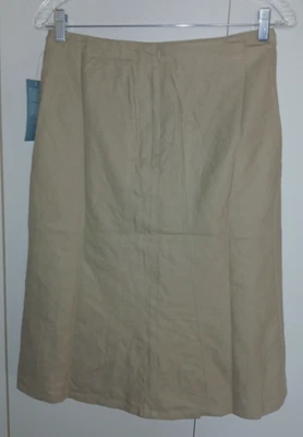 MEXX ДАМЫ ЖЕЛТОВАТО-КОРИЧНЕВЫЙ ЛЬНЯНОЙ/С ПОДКЛАДКОЙ ЮБКА-2-НОВЫЙ С ЯРЛЫКАМИ-ACETATE ПОДКЛАДКА МИЛЫЙ - Изображение 1 из 3