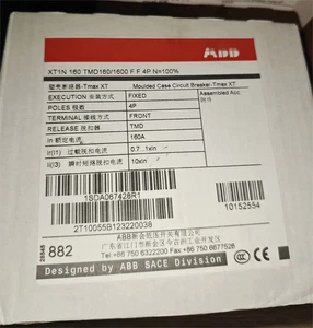 1 PIEZA NUEVO XT1N 160 TMD 160/1600 F F 4P N=100% 1SDA067428R1 Disyuntor - Imagen 1 de 1