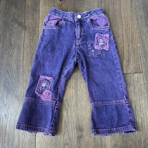 Vintage Y2K Cherokee Kleinkind lila Denim Jeans bestickte Details Größe 2T - Bild 1 von 9