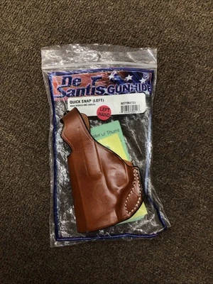 Coldre de encaixe rápido DeSantis Smith & Wesson guarda-costas couro marrom LH - Imagem 1 de 3