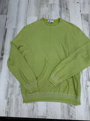 Suéter Tejido Dalmine Para Hombre XL Verde Algodón Cachemira Hecho en Italia Foto 1 de 4