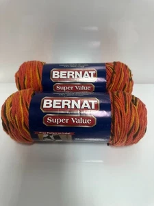 Bernat Super Value 28101 5oz 275yds naranja marrón rojo amarillo - Imagen 1 de 4