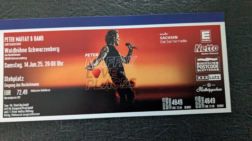1 Ticket Peter Maffay Schwarzenberg - Bild 1 von 1