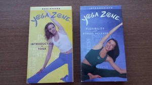 LOT 2 YOGA ZONE INTRODUCTION TO YOGA BEGINNERS INTERMEDIATE VIDEOTAPES LIKE NEW - Picture 1 of 5