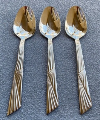 TRES cucharas de sopa o postre manifiesto de acero inoxidable Mikasa Foto 1 de 4