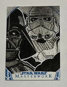 Topps Star Wars Masterwork Sketch Card Of DARTH VADER! 1/1 One Of A Kind!! FIRM - Picture 1 of 2