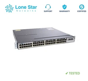 Cisco WS-C3750X-48T-S 48 Port 3750X Gigabit Switch - Same Day Shipping - Picture 1 of 1