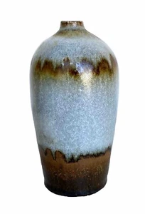Vintage Studio Art Gray & Brown Pottery Vase, Signed 'Gay Rose' 5-1/2" x 3" - Picture 1 of 9