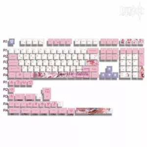 Anime Genshin Impact Yae Miko 135 Keycaps PBT Japanese For Cherry MX Keyboard - Picture 1 of 14