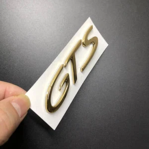 1Pcs GTS Glossy Gold Racing Badge For Car Auto Trunk Lid Modified Sticker Emblem - Picture 1 of 10