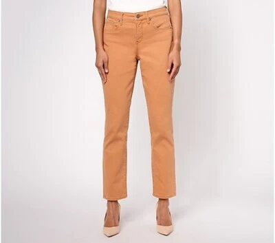 NYDJ Margot Girlfriend Jeans- Rust Brown-Petite 14-NWT-A618013 - Image 1 of 2