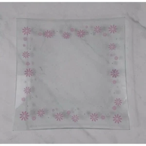 Daisy Floral Glass Dessert Plates Pampered Chef Set of 4 #2818 - Picture 1 of 4