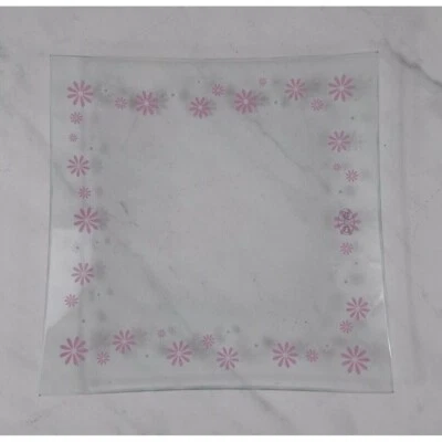 Daisy Floral Glass Dessert Plates Pampered Chef Set of 4 #2818 - Image 1 of 4