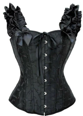 sexy Corsagentop Vollbrust Corsage Korsett Bustier Bluse schwarz Go Wäschebeutel - Bild 1 von 4