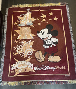 Walt Disney World Mickey Mouse  Rug 60"x 49" Red Large Wall Hanger Tapestry ￼