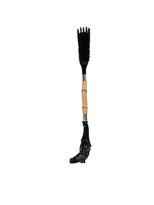 Vintage 70s Bakelite MCM Shoe Brush Black Horse & Bamboo Shoe Shine Brush K79 - Picture 1 of 6