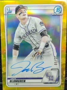 Jack Blomgren ⚾ 2020 Bowman Chrome GOLD RC AUTO 31/50 #CDAJB - Picture 1 of 5