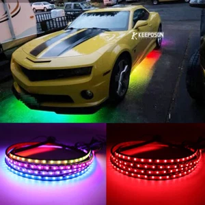 RGB Multicolor LED Underglow Lights Music Strip Neon Light For Chevrolet Camaro - Picture 1 of 11